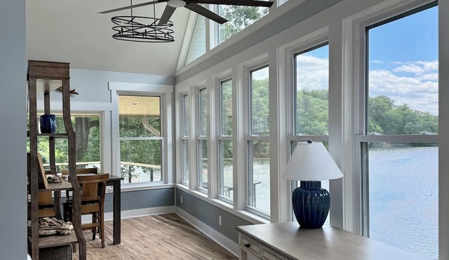 Newly renovated & furnished 3 bdrm, 2 bath lake home, dock, spectacular view in Dublin