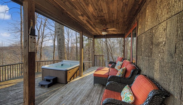 Cabin w/Views, Jacuzzi Bathtub, Fireplace, Screened Porch, Outdoor Hot Tub in Ferguson