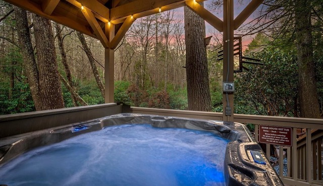Secluded Riverfront Cabin with Hot Tub, Sauna & Private Trails near Cashiers, North Carolina